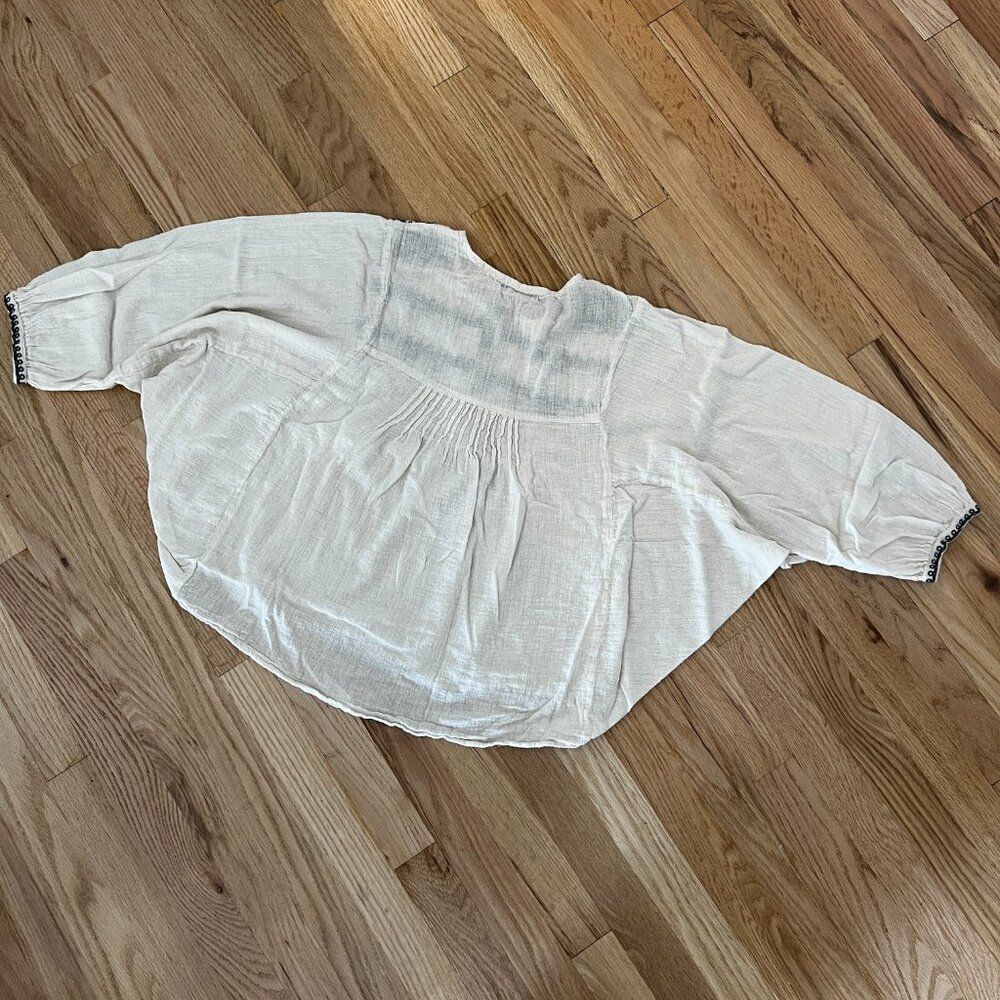World Market Gauzy Bohemian white Embroidered dolman Sleeve‎ Flowy Womens XL - Picture 6 of 6
